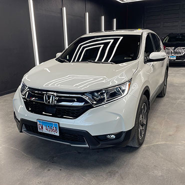 White Honda SUV after collision repair