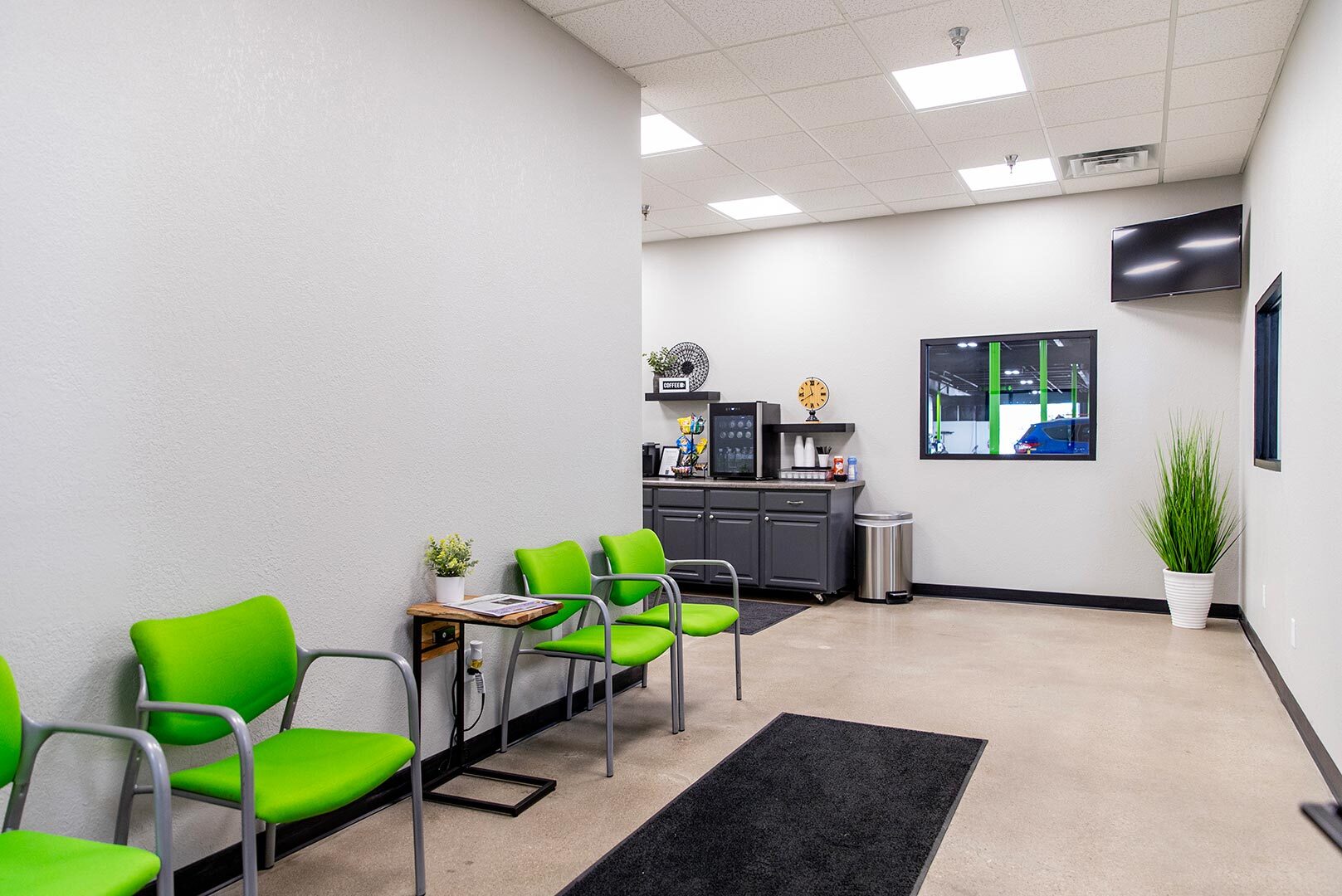Interior of Landers' waiting room
